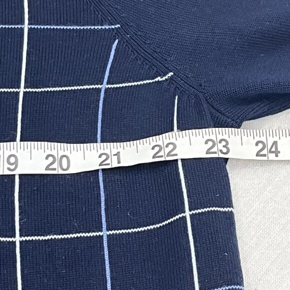 Brooks Brothers Mens Sweater L Navy Blue Silk Cotton‎ Blend Pullover V Neck - Picture 5 of 5